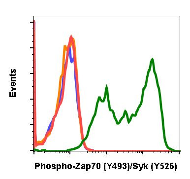 Phospho-ZAP70/Syk (Tyr493, Tyr526) Antibody in Flow Cytometry (Flow)