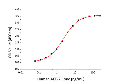 Human ACE2 (aa18-740) Fc Chimera Protein in ELISA (ELISA)